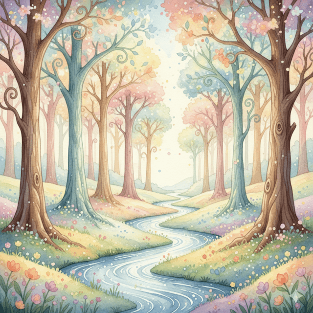 A beautiful watercolor landscape illustration without characters